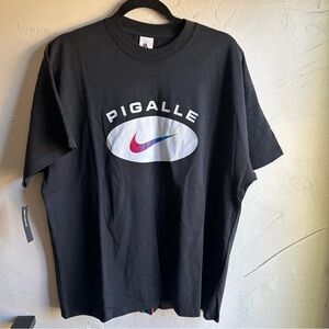 NWT Nike x‎ Pigalle Collaboration Men's Black Tee with Rainbow Stripes Size M